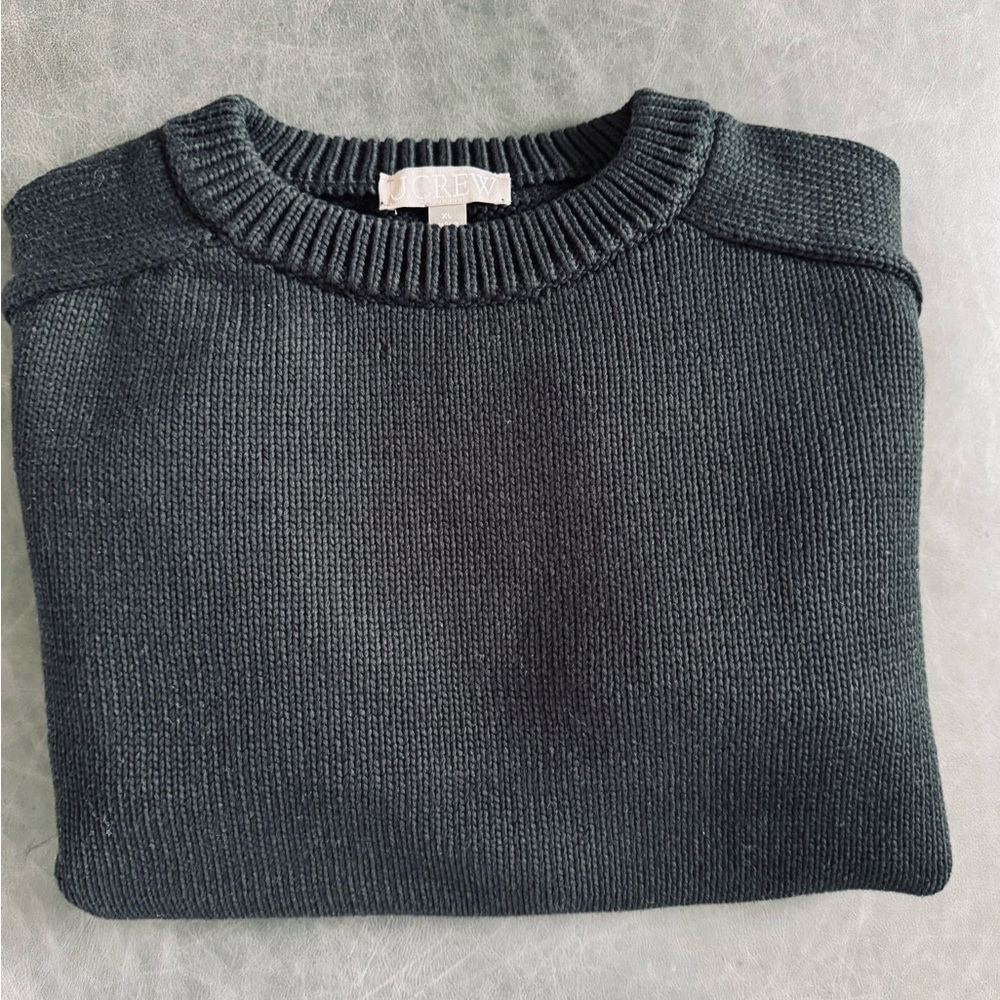 NWOT J CREW RELAXED PULL OVER SWEATER JET BLACK XL